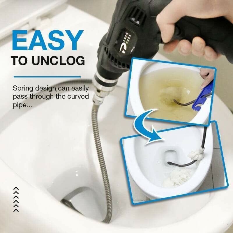 Drain Cleaning Spiral Manganese Steel Universal Drill Adapter