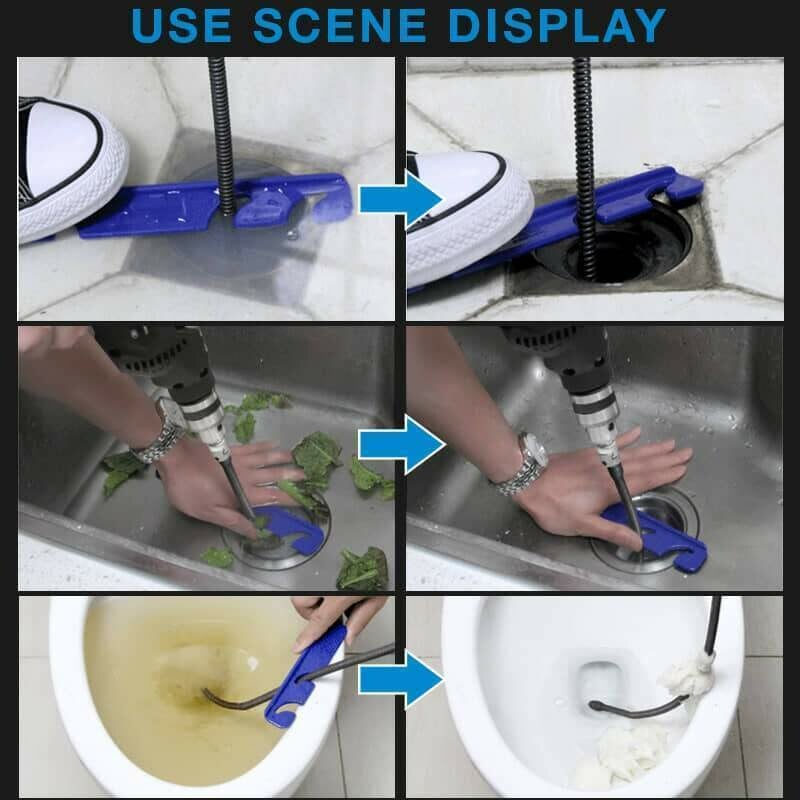 Drain Cleaning Spiral Manganese Steel Universal Drill Adapter