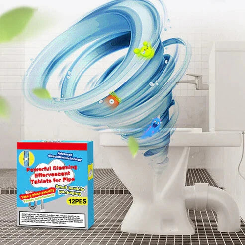 Drain Cleaning Tablets Fizzing Grease Dissolving PVC Safe