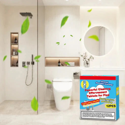 Drain Cleaning Tablets Fizzing Grease Dissolving PVC Safe