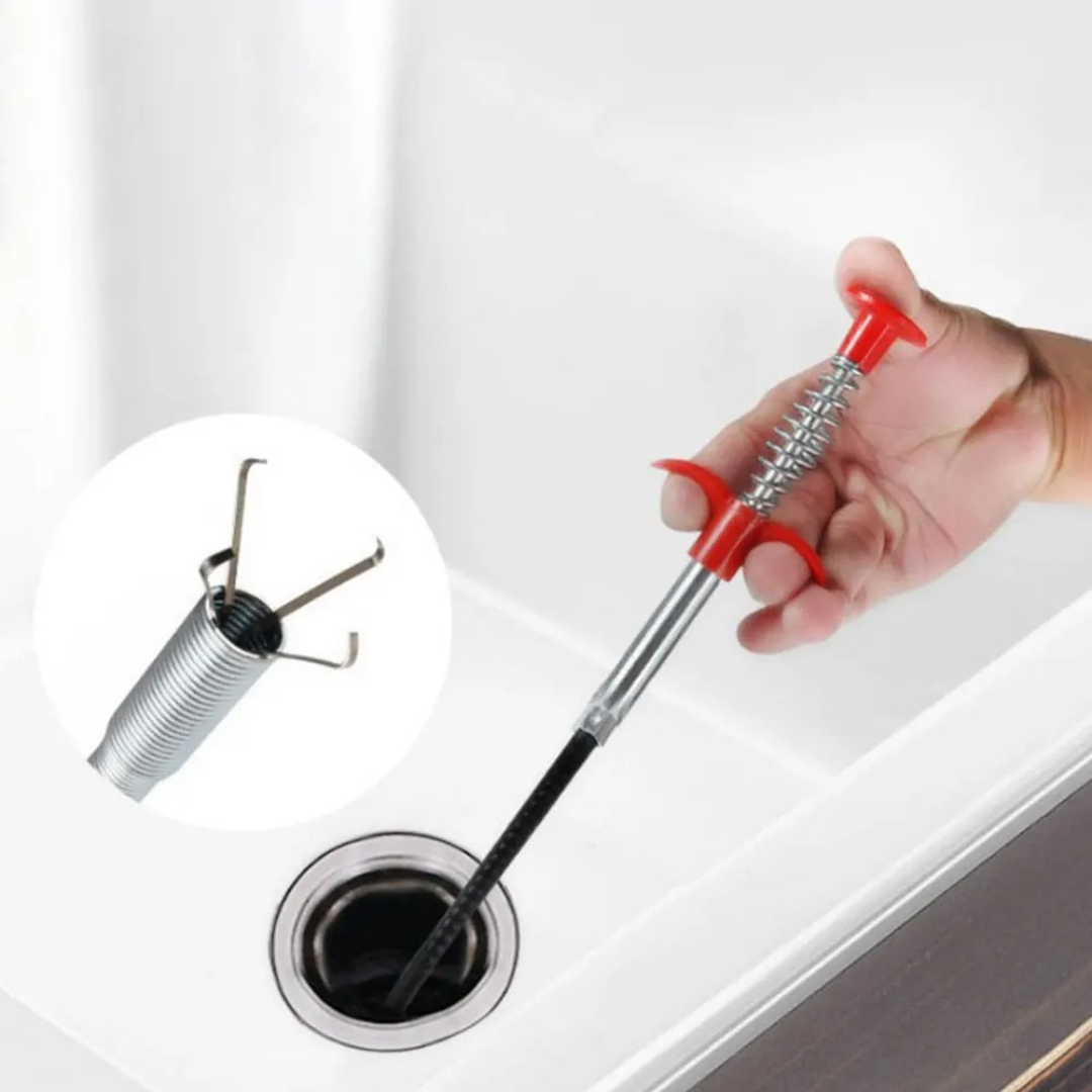 Drain Hook Flexible Stainless Steel Shaft Claw Attachment