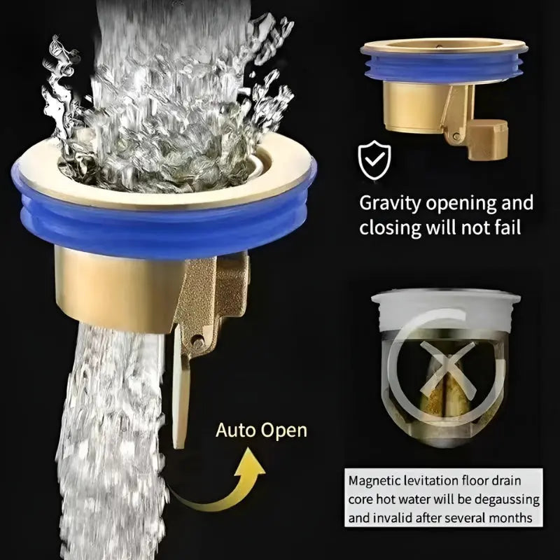 Drain Stopper Automatic Self-Sealing Brass Insect-Proof Set of 3