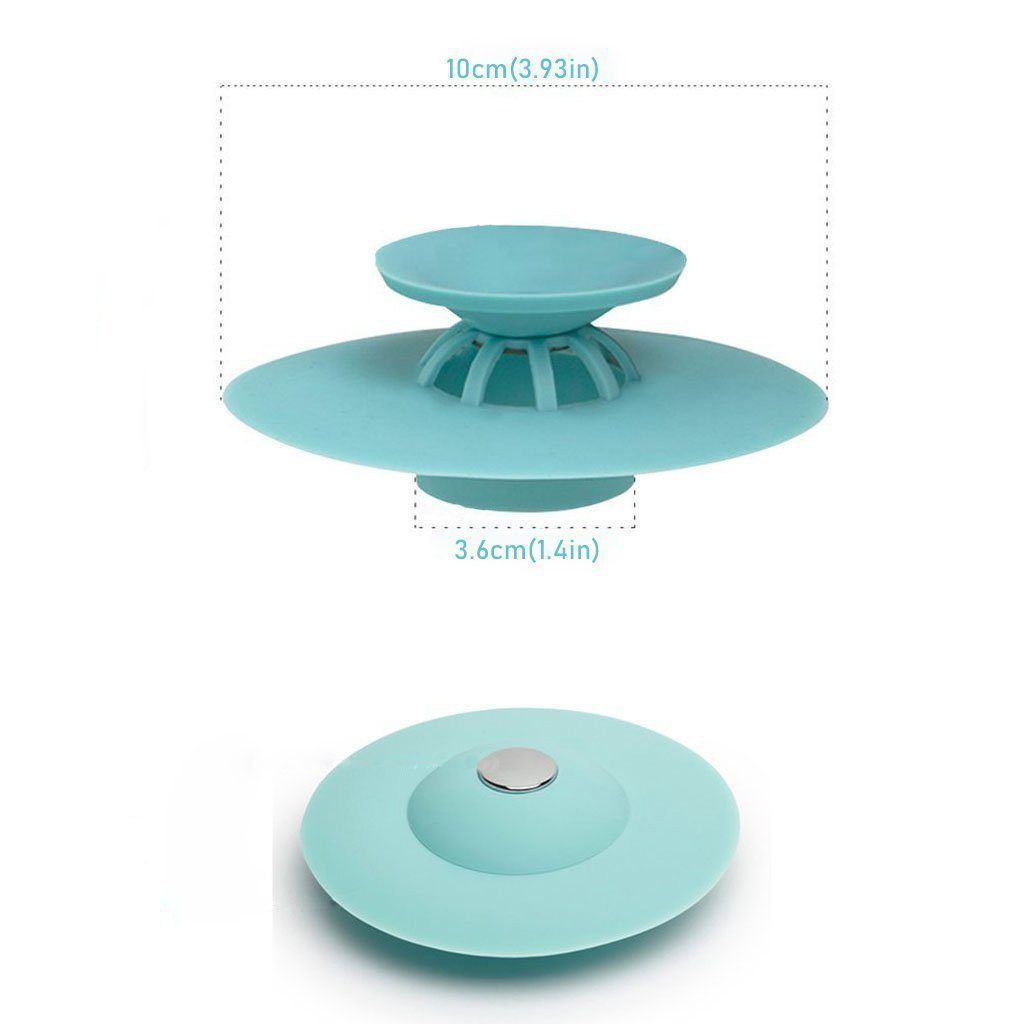 Drain Stopper Silicone Push-Button Hair Catcher