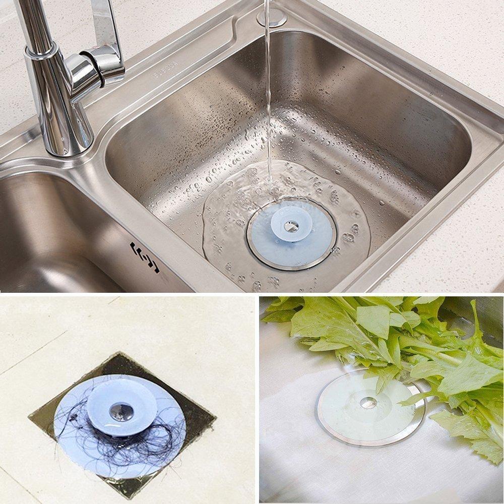 Drain Stopper Silicone Push-Button Hair Catcher