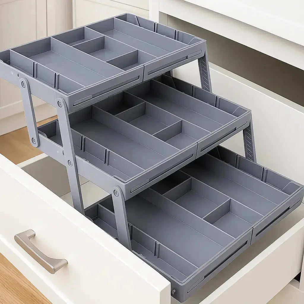 Drawer Organizer 3-Tier Expandable & Adjustable Dividers