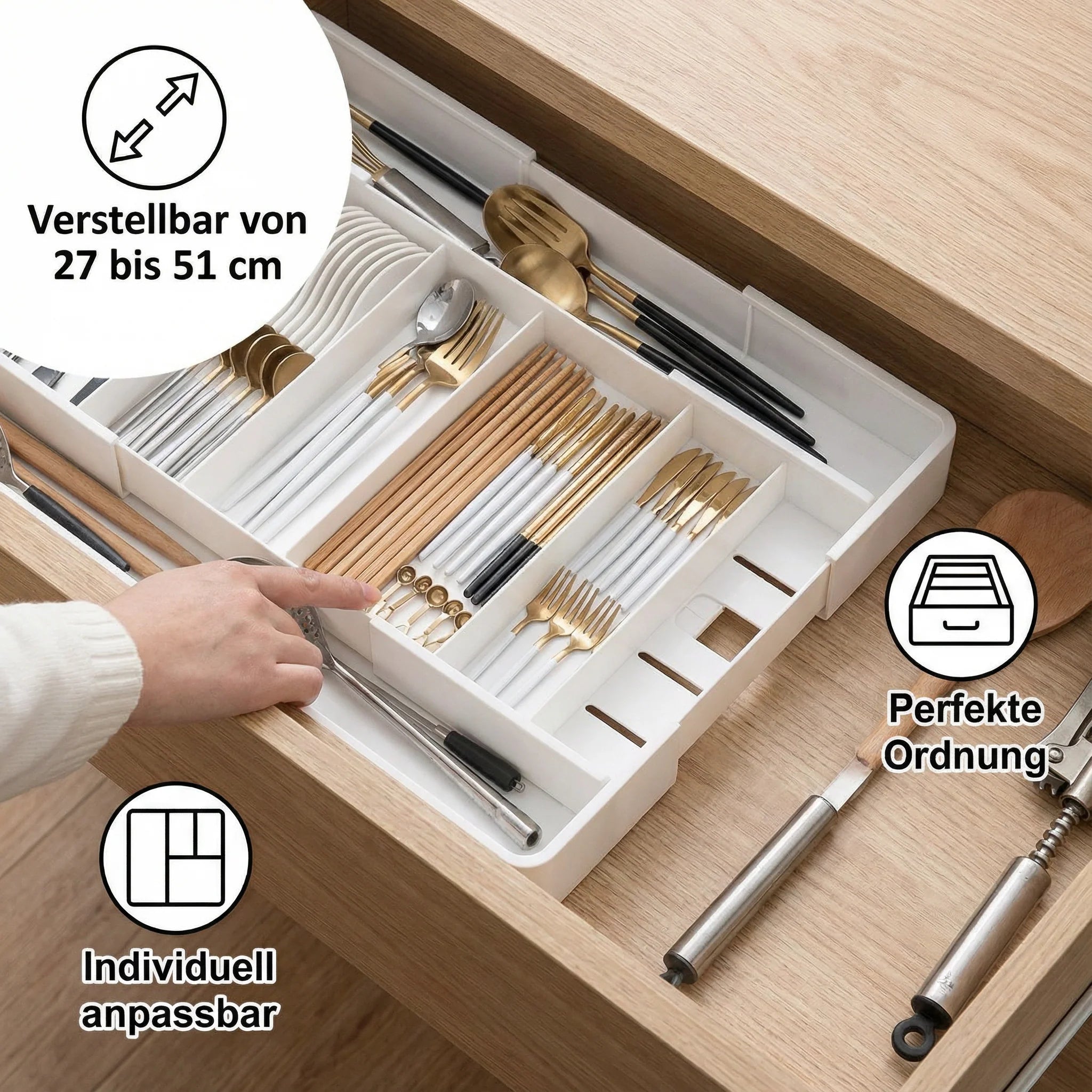 Drawer Organizer Adjustable Expandable Removable Dividers