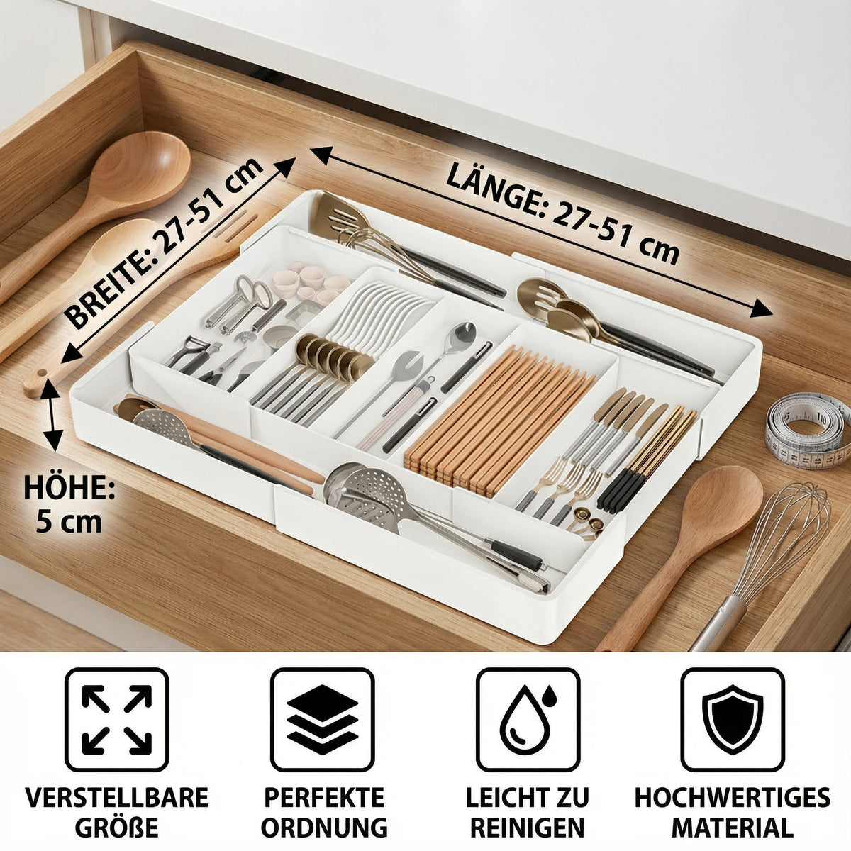Drawer Organizer Adjustable Expandable Removable Dividers
