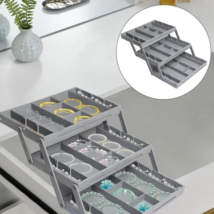 Drawer Organizer Expandable Three-Tier Adjustable Compartments