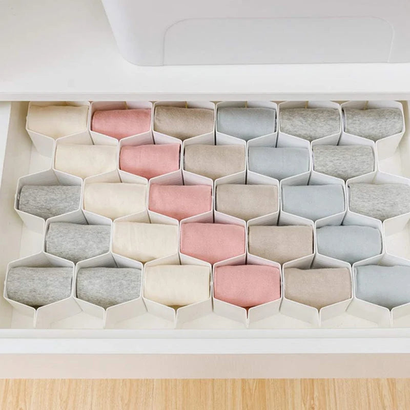 Drawer Organizer Modular Honeycomb Tool-Free Assembly