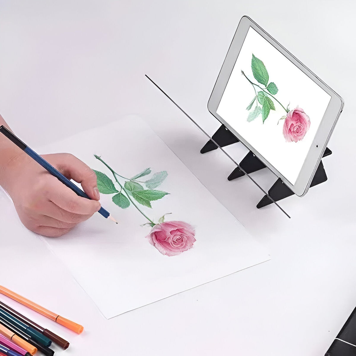 Drawing Projector Smartphone Projection Portable Stand & Clear Screen