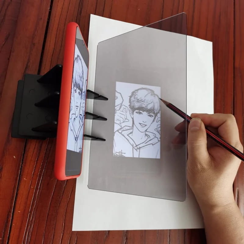 Drawing Projector Smartphone & Tablet Mirror Projection Shatterproof Lens