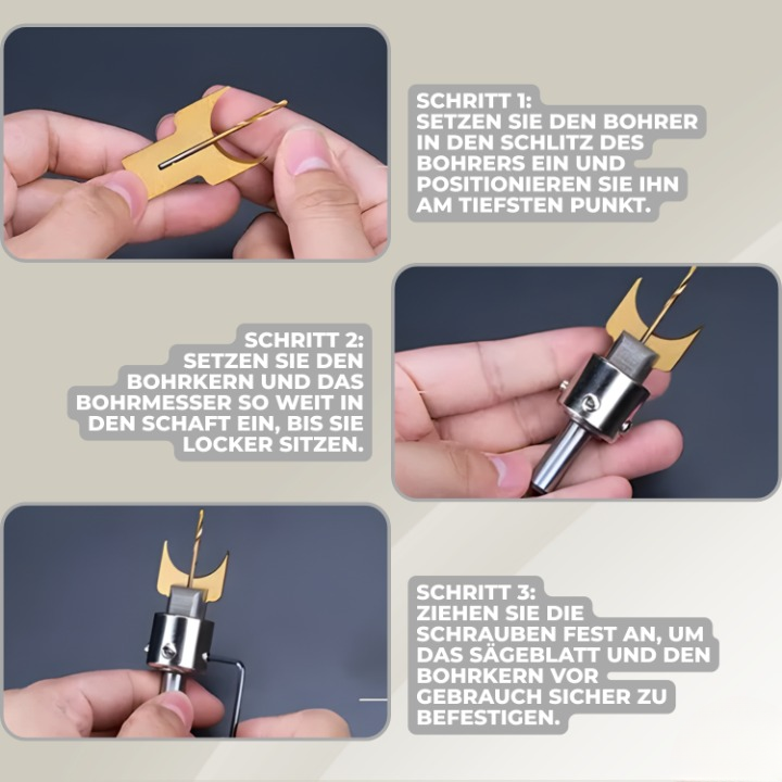 Drill Bit Set Carbide Tips Splinter-Free Set of 4