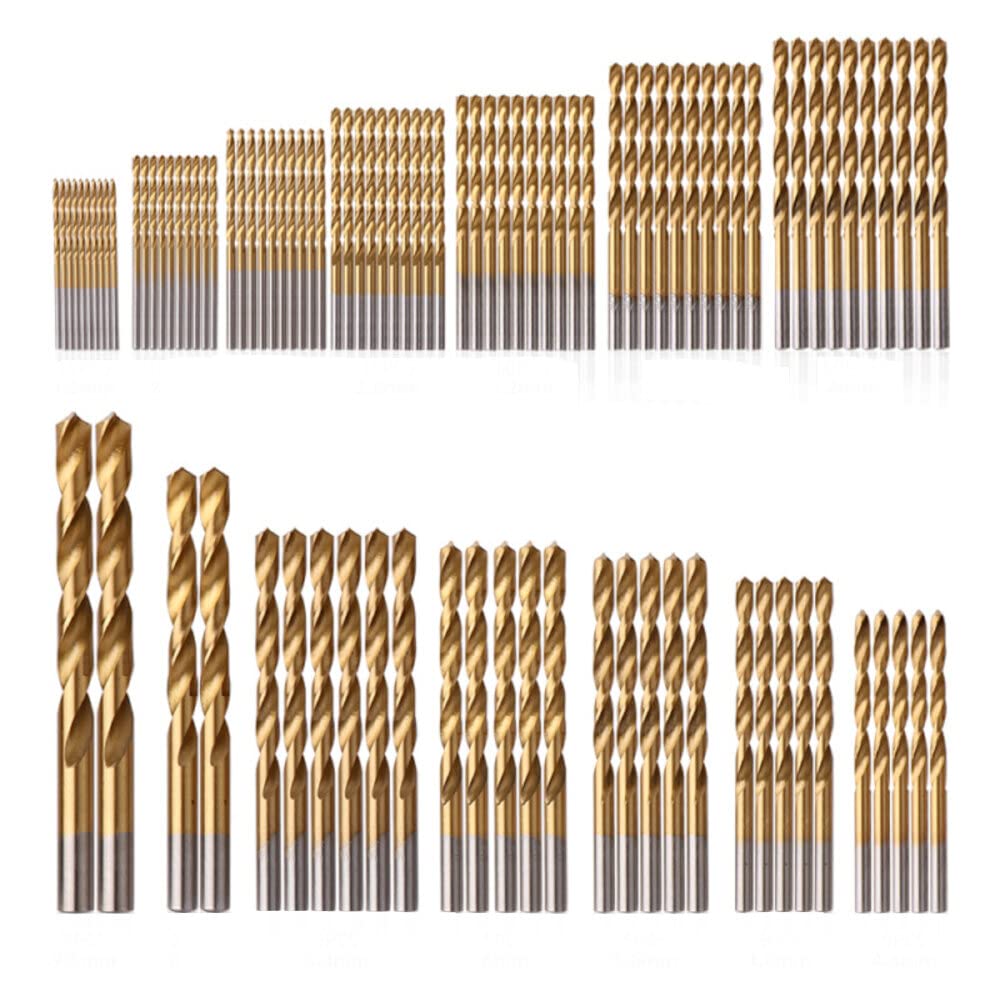 Drill Bit Set Titanium-Coated High-Speed Steel 99-Piece