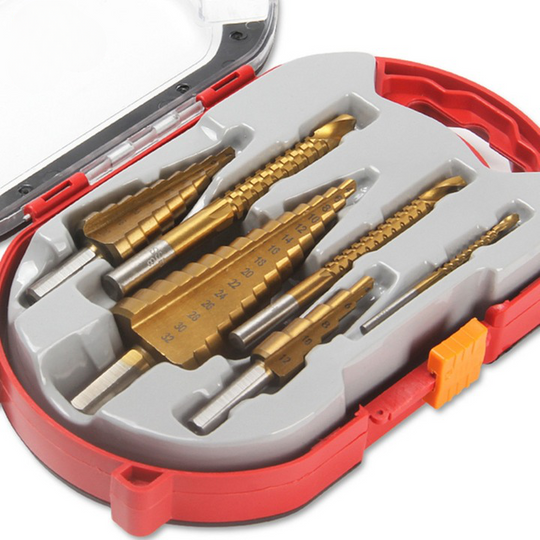 Drill Bit Set Titanium-Coated Step & Twist Set of 6