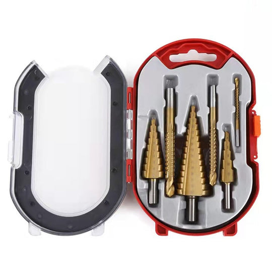 Drill Bit Set Titanium-Coated Step & Twist Set of 6