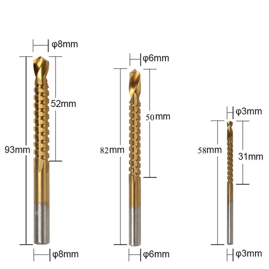 Drill Bit Set Titanium-Coated Step & Twist Set of 6
