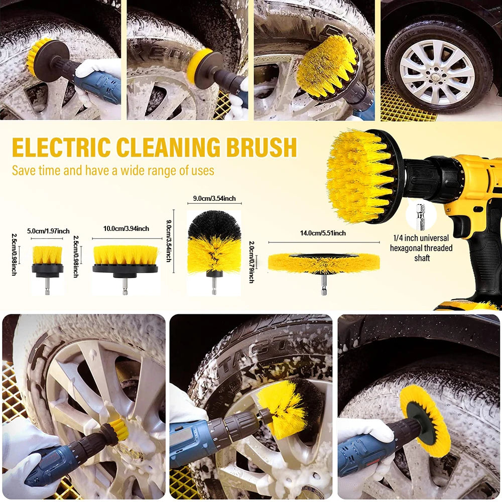 Drill Cleaning Kit 23-Piece Nylon Brushes & Microfiber Cloths