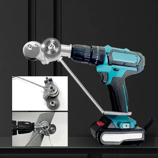 Drill Nibbler Attachment 360° Rotating Head Fits Standard Chucks