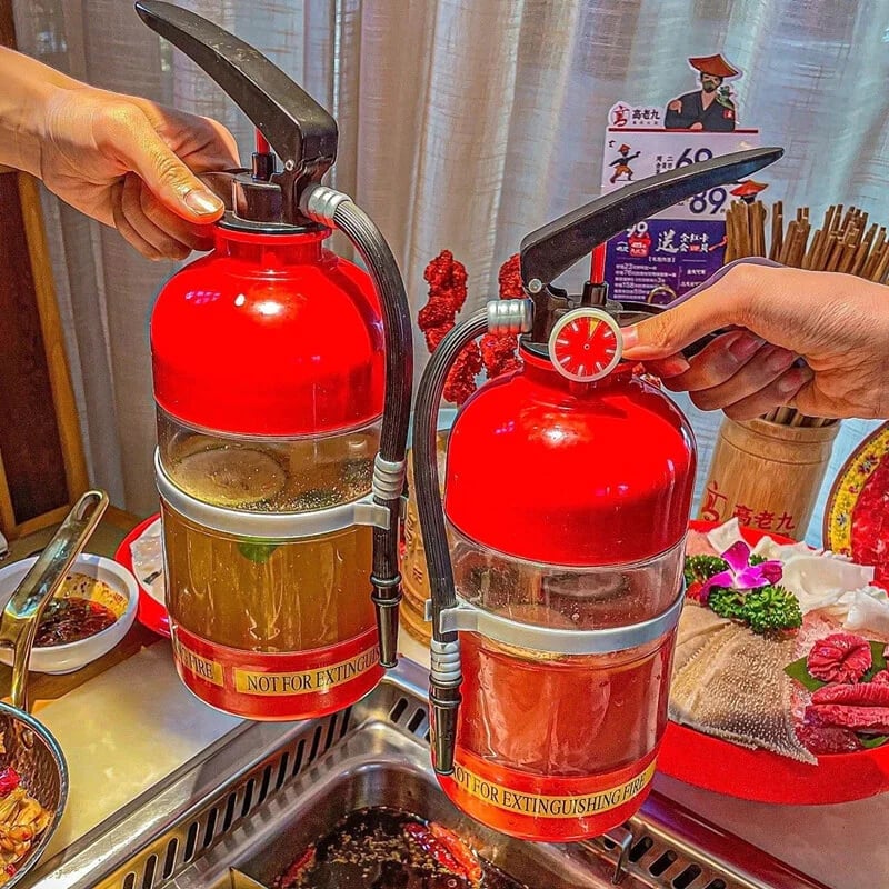 Drink Dispenser Fire Extinguisher Design 2L Acrylic Leak-Proof Pump