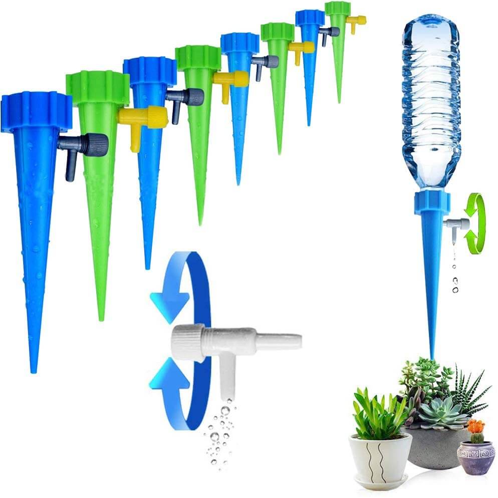 Drip Irrigation Stakes Adjustable Valve Set of 6