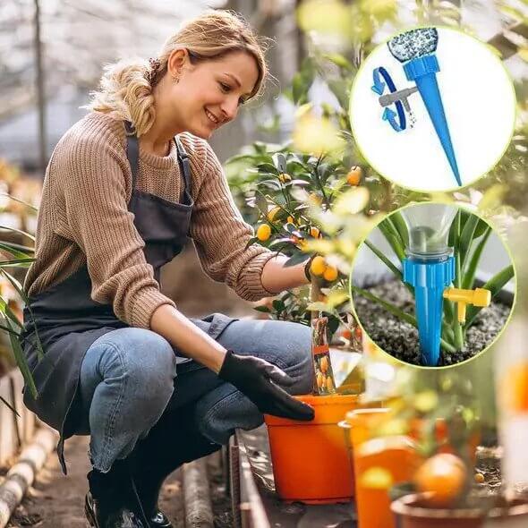 Drip Irrigation Stakes Adjustable Valve Set of 6