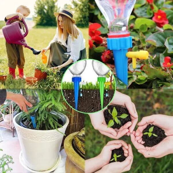 Drip Irrigation Stakes Adjustable Valve Set of 6