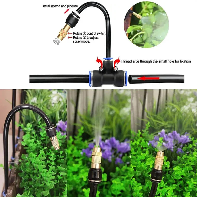 Drip Irrigation System 15 Meter Tool-Free Snap Connectors