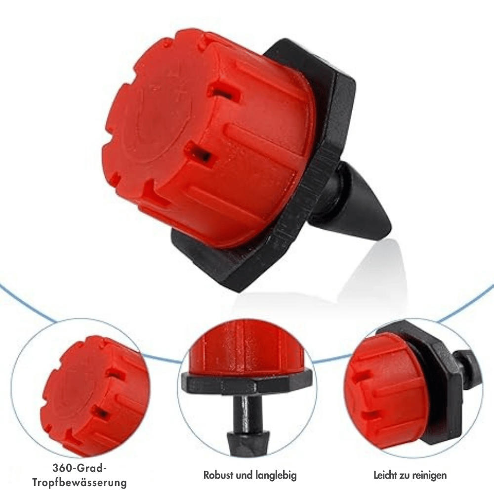 Drip Irrigator Adjustable Flow & Self-Cleaning
