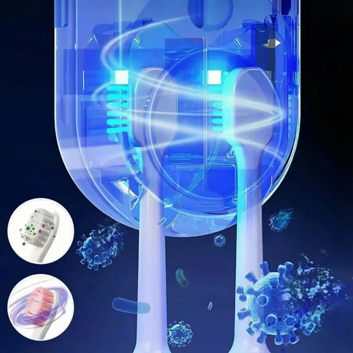 Dual Toothbrush Sterilizer Touchless Infrared & UV Wall Mount
