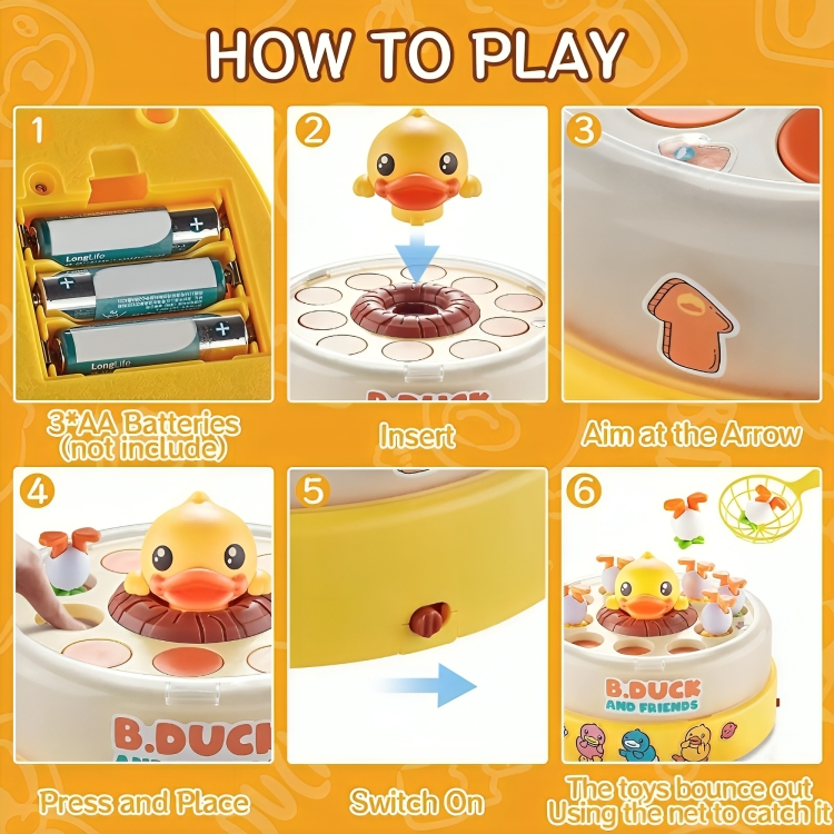 Duck Catching Game Battery-Free Safety Nets & Eggs