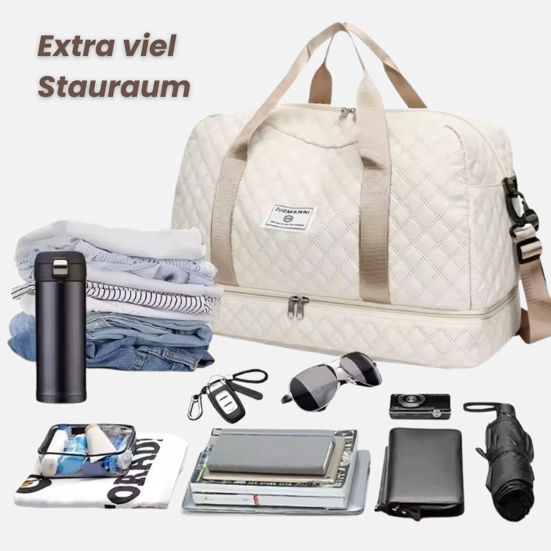 Duffle Bag Water-Repellent Shoe Compartment & Wet-Dry Zone