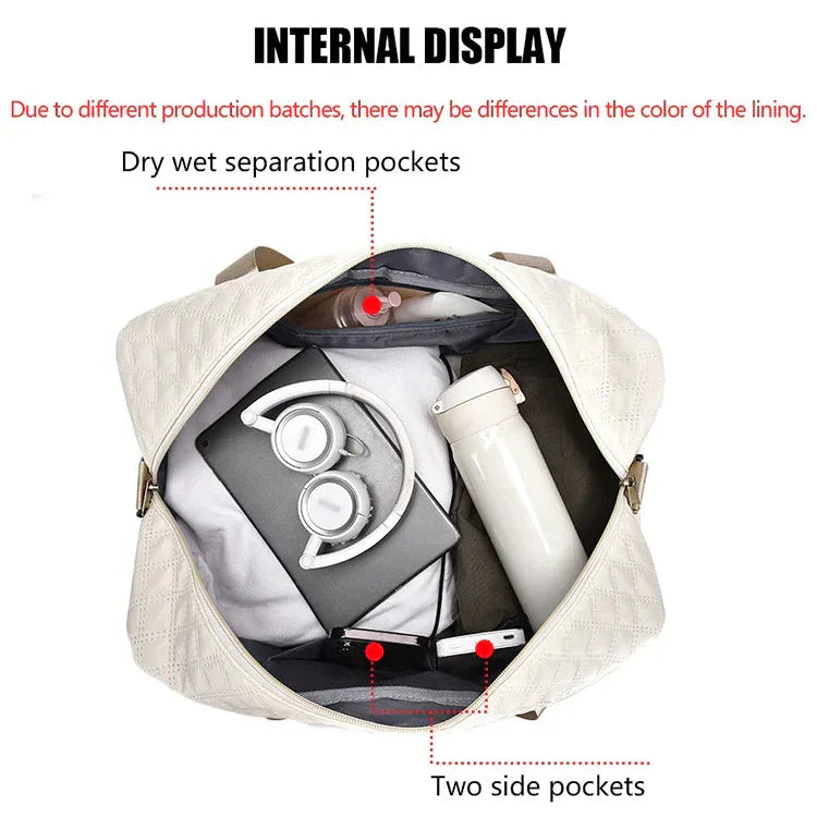 Duffle Bag Water-Repellent Shoe Compartment & Wet-Dry Zone