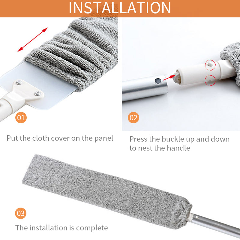 Duster Telescopic Stainless Steel Handle Removable Microfiber Cover