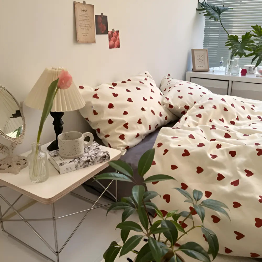 Duvet Cover Set Breathable Polyester Includes Sheet & Pillowcases