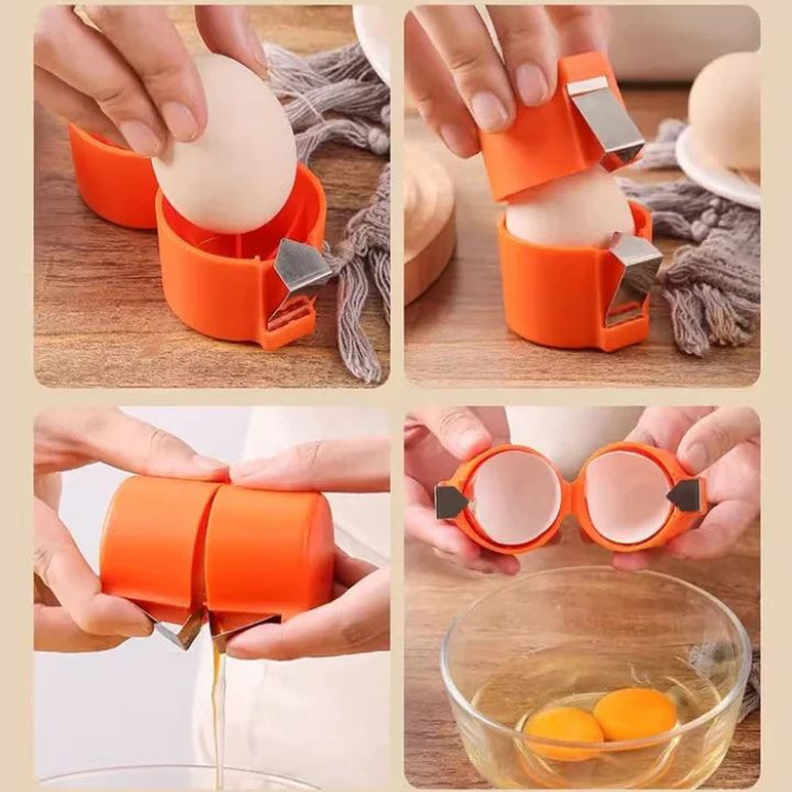 Egg Cracker Stainless Steel Pressure Plate Dishwasher Safe