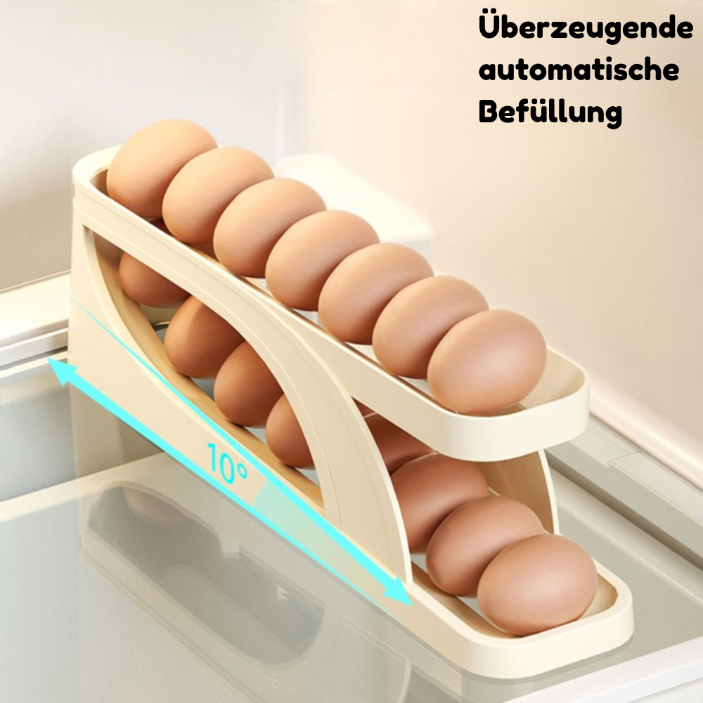 Egg Organizer Automatic Rolling 15 Egg Capacity Non-Slip Base