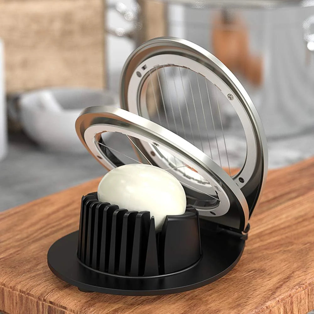 Egg Slicer 10-Slice Stainless Steel Wires & Non-Slip Base