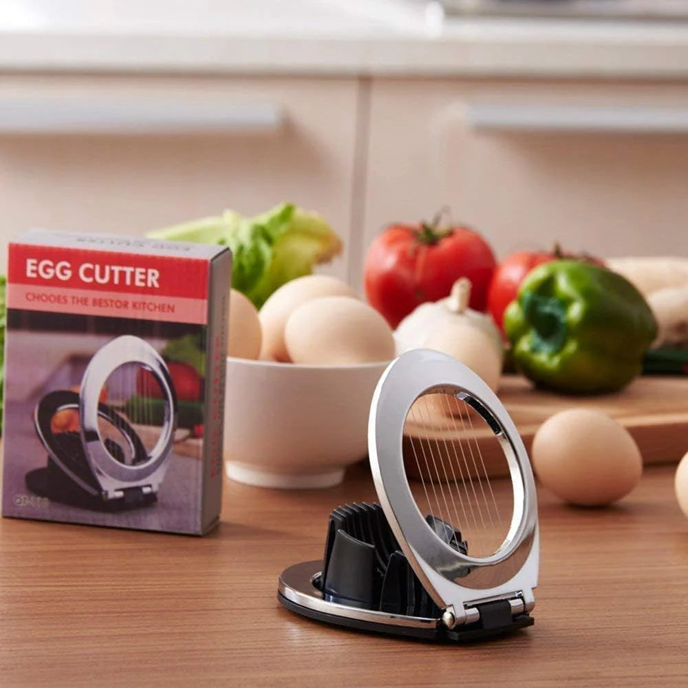 Egg Slicer 10-Slice Stainless Steel Wires & Non-Slip Base