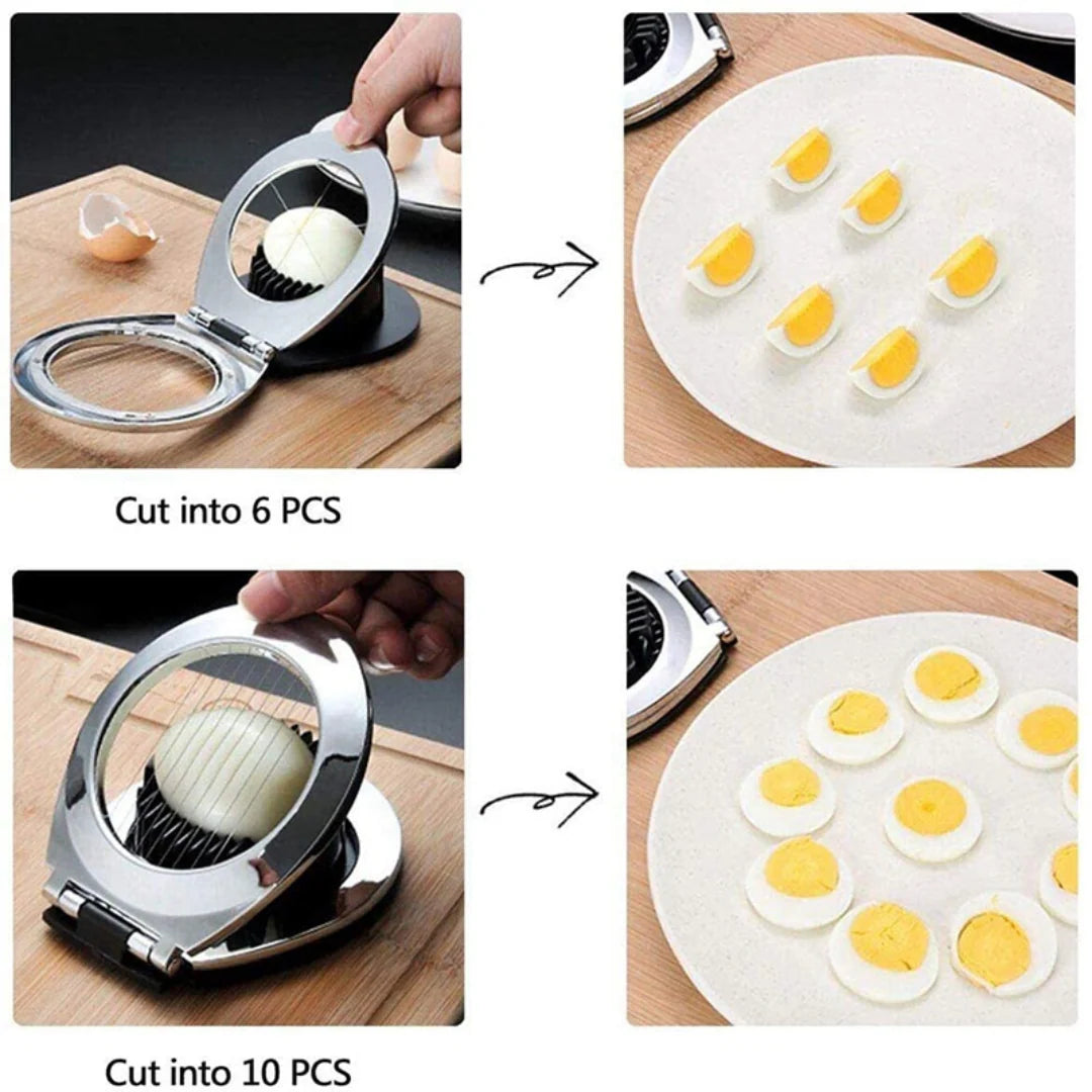 Egg Slicer 10-Slice Stainless Steel Wires & Non-Slip Base
