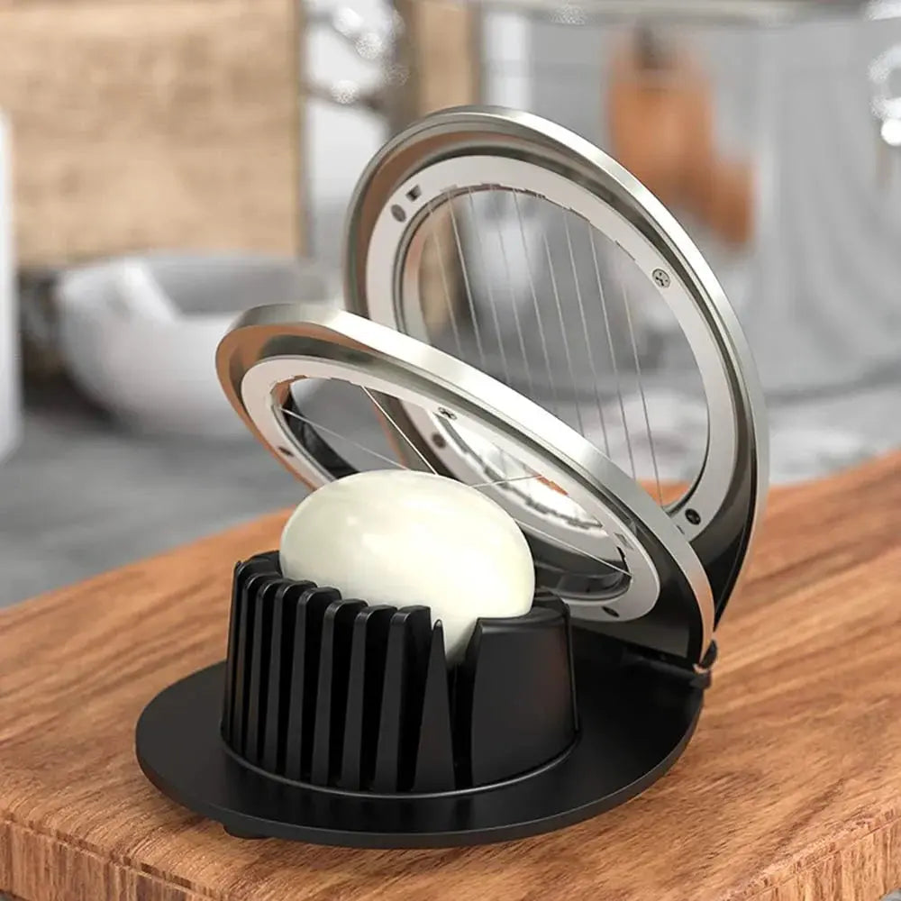 Egg Slicer 3-In-1 Foldable Stainless Steel Wires Non-Slip Base