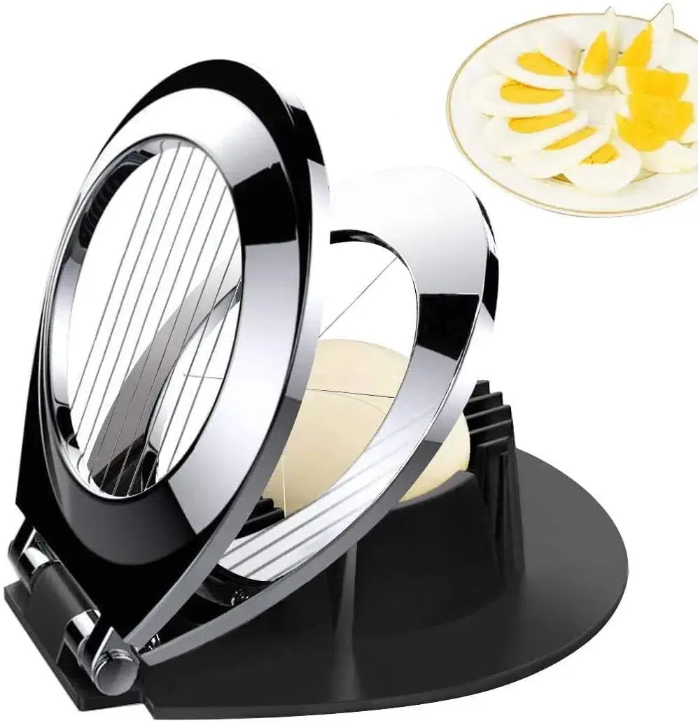 Egg Slicer 3-In-1 Foldable Stainless Steel Wires Non-Slip Base