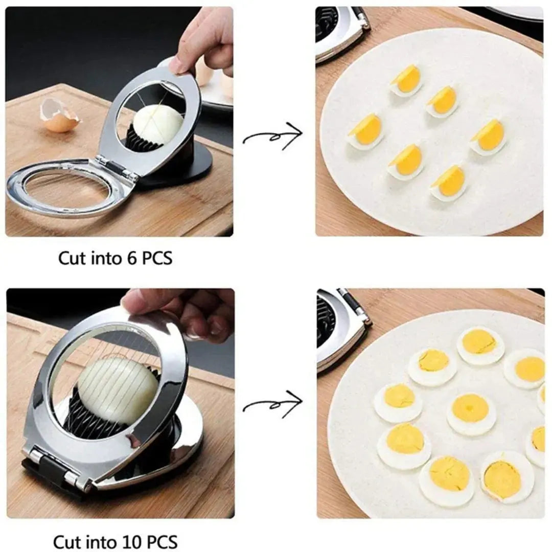 Egg Slicer 3-In-1 Foldable Stainless Steel Wires Non-Slip Base