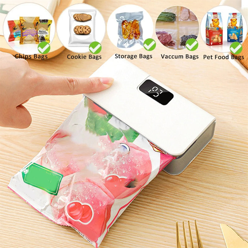 Electric Bag Sealer USB Rechargeable LCD Display