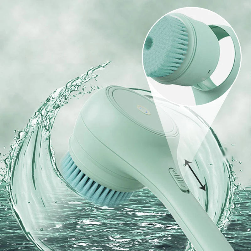 Electric Body Brush Nano-Soft Bristles & 5 Interchangeable Heads
