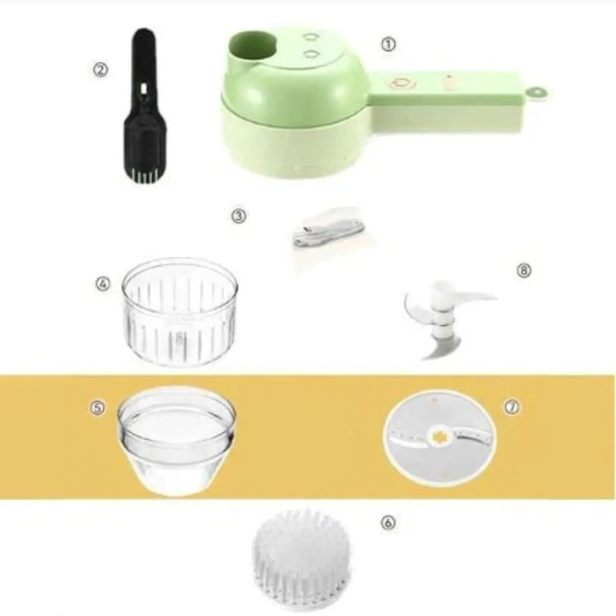 Electric Chopper 4-In-1 Cordless USB Rechargeable & Self-Cleaning