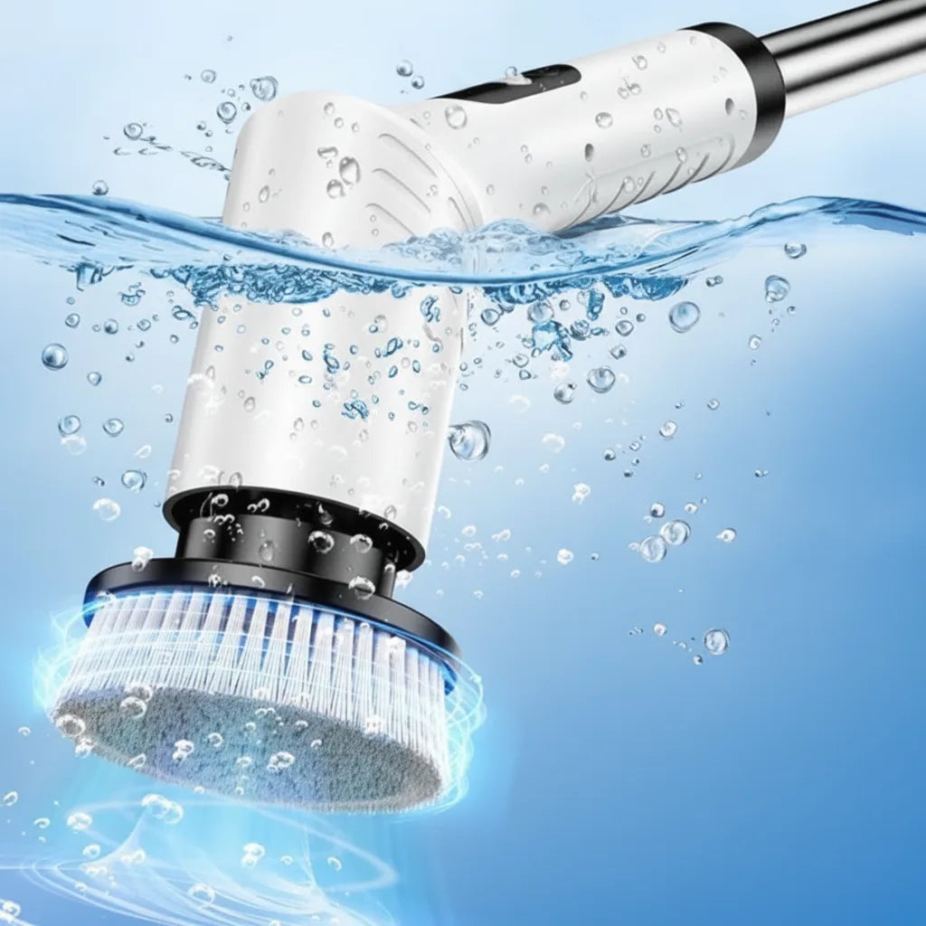 Electric Cleaning Brush Cordless LED Display Extendable Handle