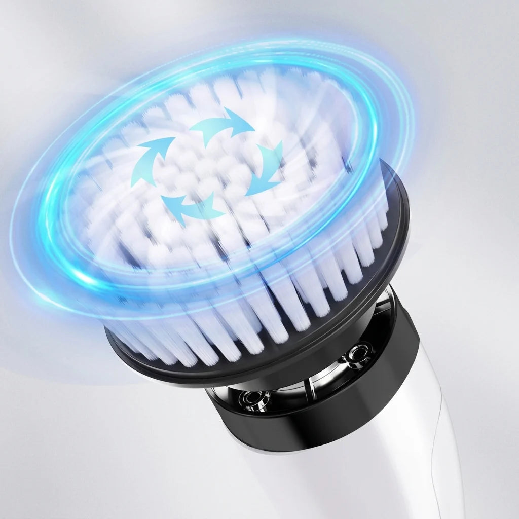 Electric Cleaning Brush Cordless Telescopic Handle 8 Interchangeable Brushes