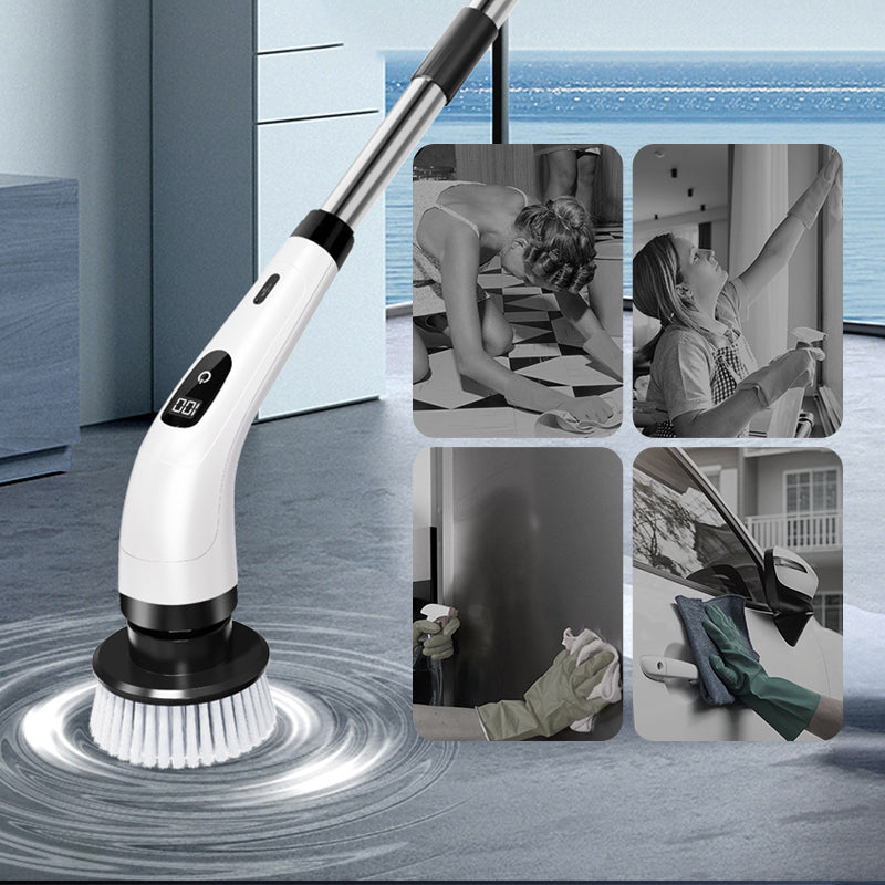 Electric Cleaning Brush Rechargeable Cordless 9 Interchangeable Heads