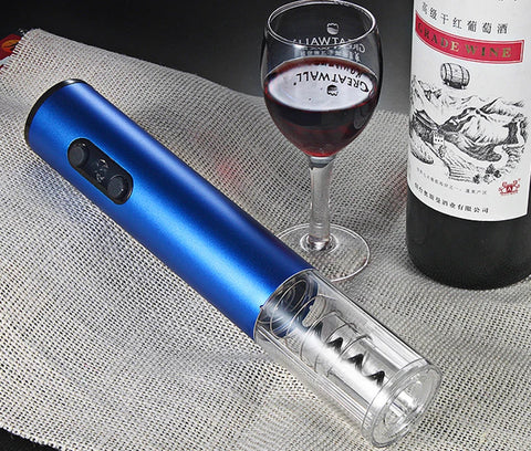Electric Corkscrew One-Button Battery-Operated Foil Cutter & Stopper