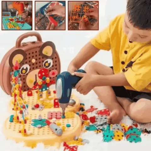 Electric Drill Kit Child-Safe & Low-Speed Over 200 Pieces
